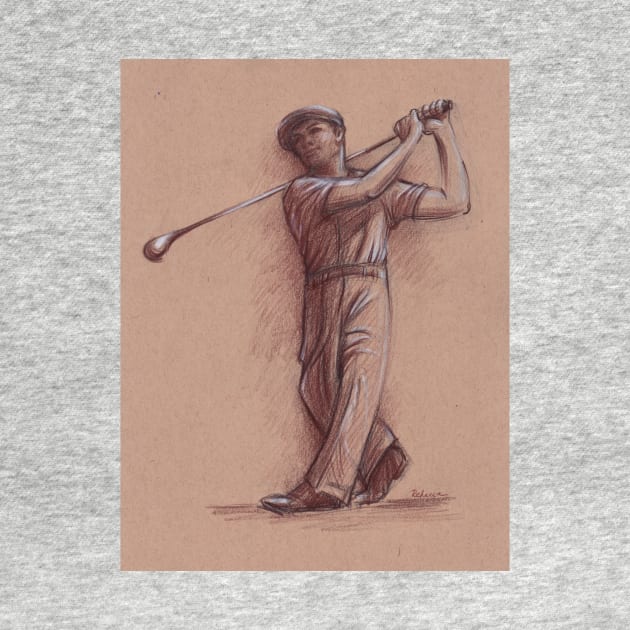 Ben Hogan - Pencil drawing of the Legendary Golf Master by tranquilwaters